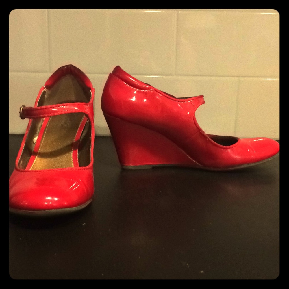 Cherry Red Wedge Heels